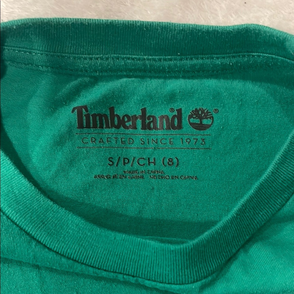 Green Timberland Kids Long Sleeve Tees Shirt - Picture 2 of 5
